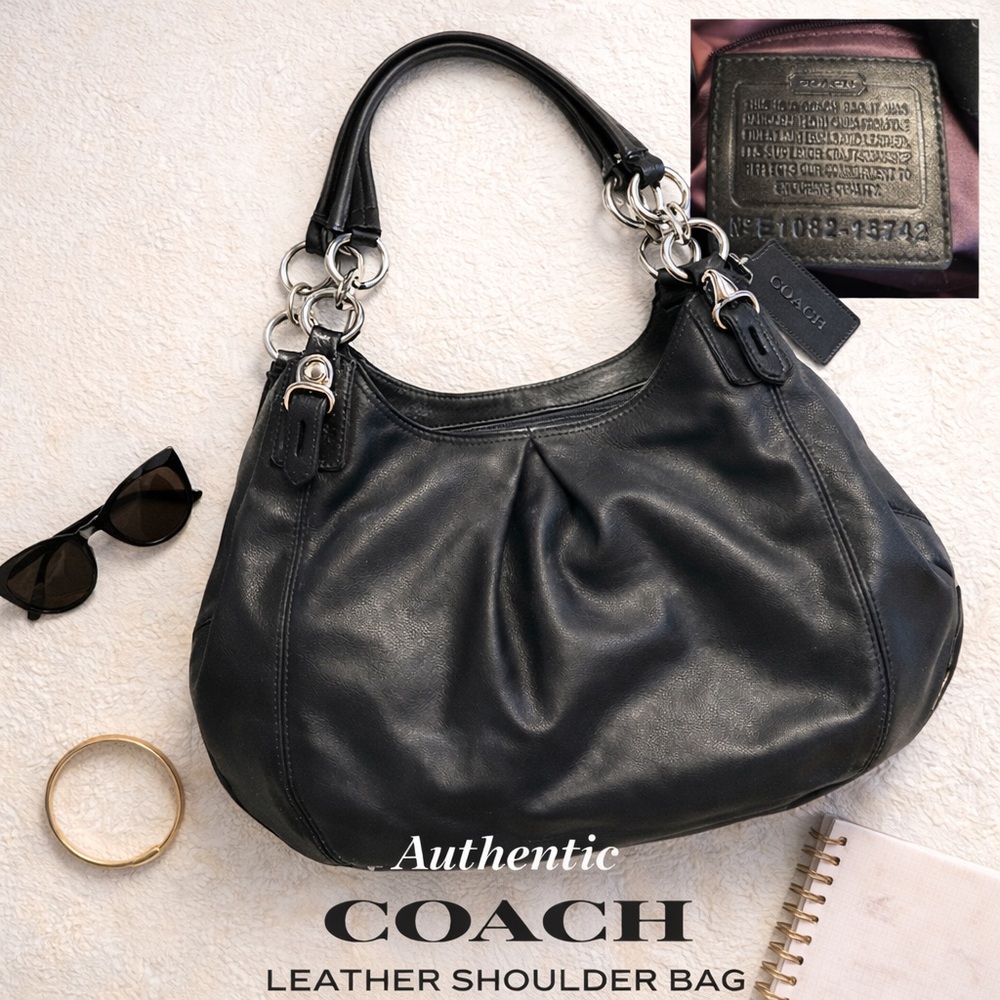 Coach Black Leather Shoulder Bag